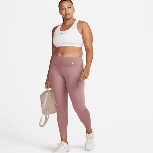 Nike Go Women's Firm-Support Mid-Rise 7/8 Leggings with Pockets - Purple - Nylon