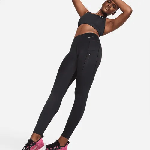 Nike Go Women's Firm-Support Mid-Rise Full-Length Leggings with Pockets - Black - Nylon