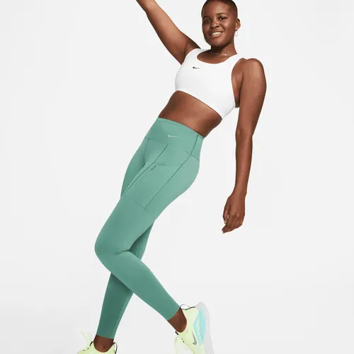 Nike Go Women's Firm-Support Mid-Rise Full-Length Leggings with Pockets - Green - Nylon