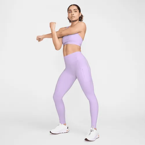 Nike Go Women's Firm-Support Mid-Rise Full-Length Leggings with Pockets - Purple - Nylon