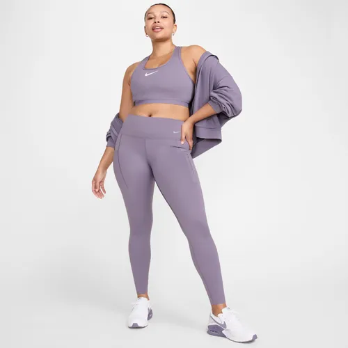 Nike Go Women's Firm-Support Mid-Rise Full-Length Leggings with Pockets - Purple - Nylon