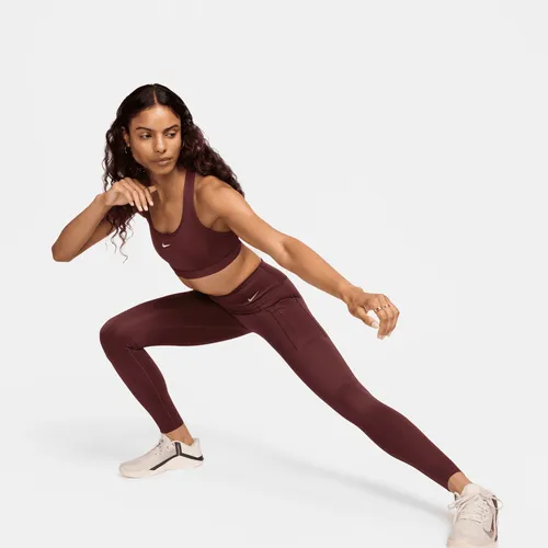 Nike Go Women's Firm-Support Mid-Rise Full-Length Leggings with Pockets - Red - Nylon