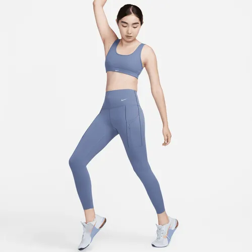 Nike Go Women's Therma-FIT High-Waisted 7/8 Leggings with Pockets - Blue - Nylon