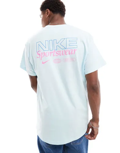 Nike graphic back print t-shirt in light blue