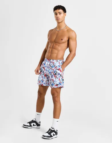 Nike Happy Daze Allover Print Swim Shorts - White - Mens