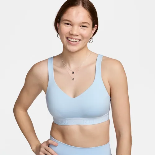 Nike Indy High-Support Women's Padded Adjustable Sports Bra - Blue - Polyester