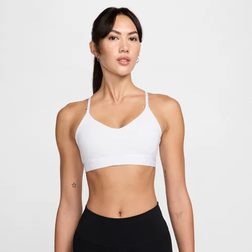 Nike Indy Light-Support Women's Padded Adjustable Sports Bra - White - Polyester