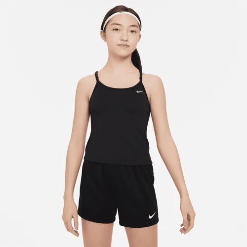 Nike Indy Older Kids' (Girls') Tank Top Sports Bra - Black - Polyester