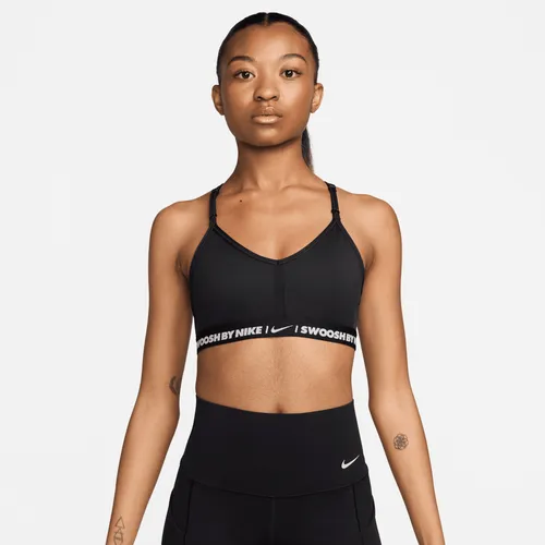 Nike Indy Women's Light-Support Padded V-Neck Sports Bra - Black - Polyester