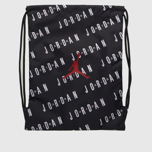 Nike Jordan Black & Red Air Gym Drawstring Bag, Size: One Size