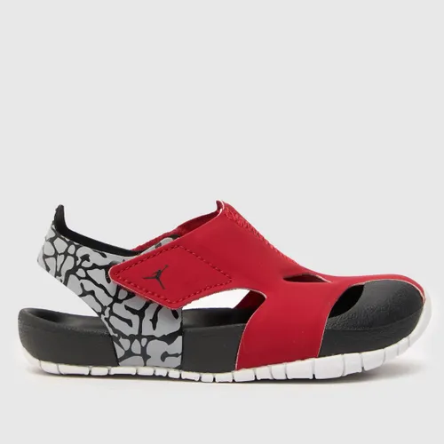 Nike Jordan Black & Red Flare Toddler Sandals
