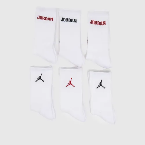 Nike Jordan White Kids Legend Crew Sock 6 Pack