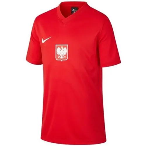 Nike  JR Polska Breathe Football  boys's Children's T shirt in Red