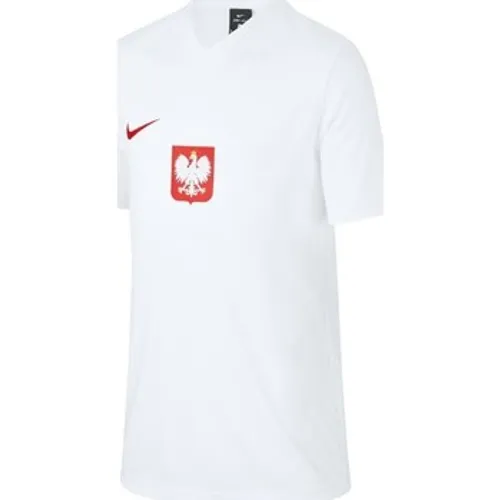 Nike  JR Polska Breathe Football  boys's Children's T shirt in White