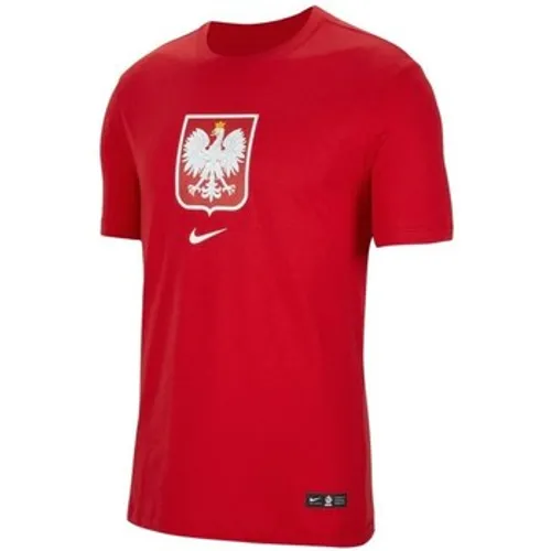 Nike  JR Polska Crest  boys's Children's T shirt in Red