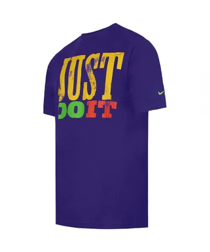 Nike Just Do It Mens Purple T-Shirt Cotton