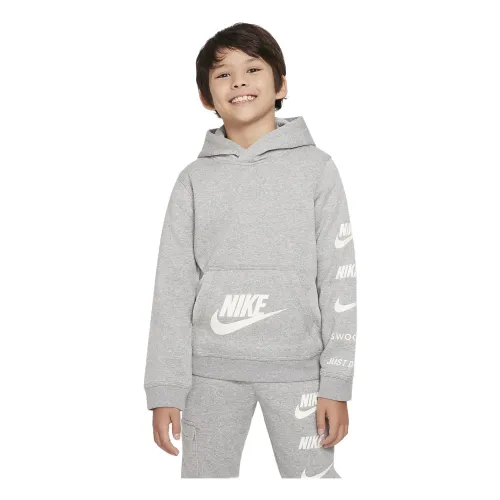 Nike , Kids Gray Sportswear Standard Issue Tracksuit ,Gray male, Sizes: