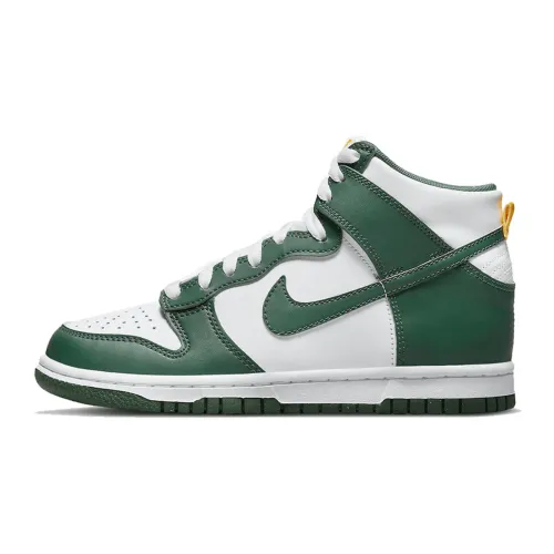 Nike , Leather High-Top Sneakers ,Green female, Sizes: