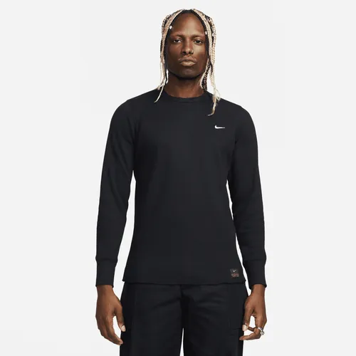 Nike Life Men's Long-sleeve Heavyweight Waffle Top - Black - Polyester
