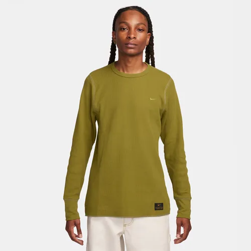 Nike Life Men's Long-sleeve Heavyweight Waffle Top - Green - Polyester