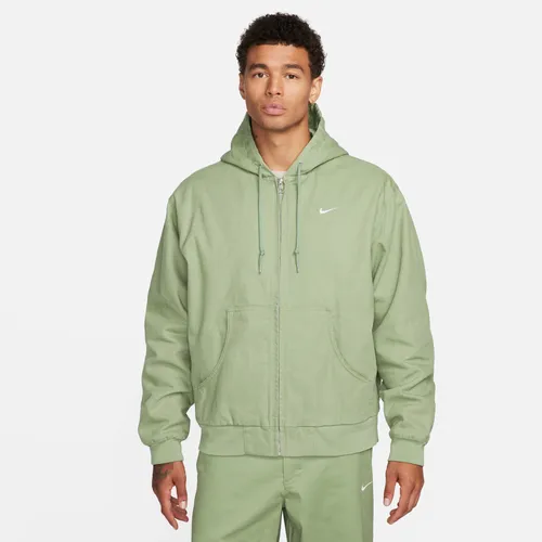 Nike Life Men's Padded Hooded Jacket - Green - Cotton