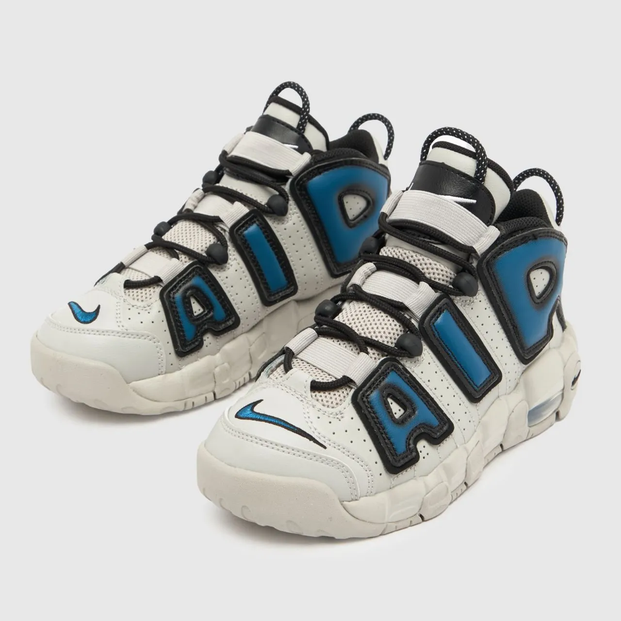 Nike Light Grey Air More Uptempo Boys Youth Trainers