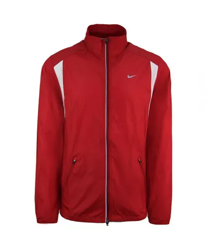 Nike Logo Long Sleeve Zip Up Red Mens Lightweight Jacket 320829 648