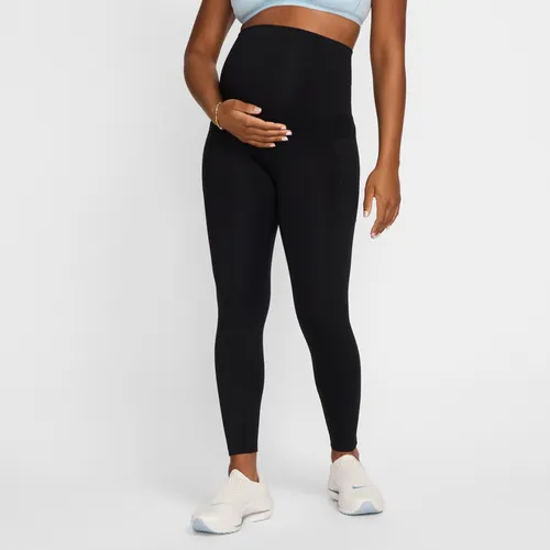 Nike (M) One Women's High-Waisted 7/8 Leggings with Pockets (Maternity) - Black - Polyester