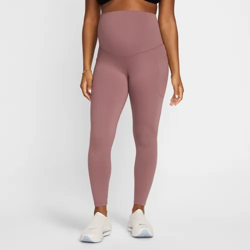 Nike (M) One Women's High-Waisted 7/8 Leggings with Pockets (Maternity) - Purple - Polyester