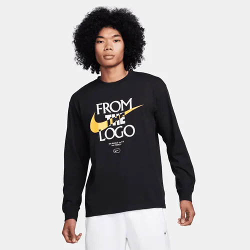 Nike Max90 Men's Long-Sleeve Basketball T-Shirt - Black - Cotton