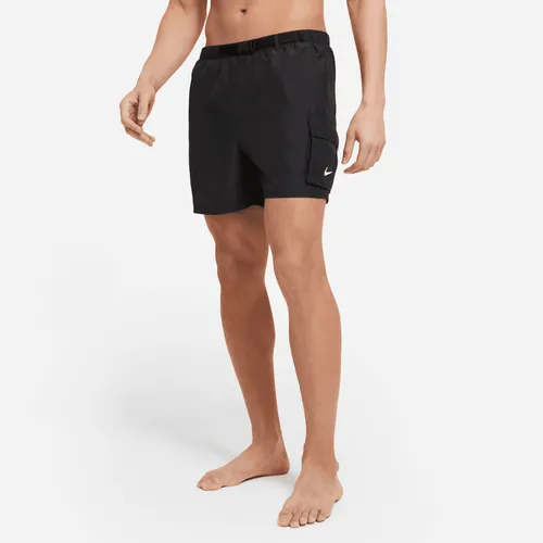 Nike Men's 13cm (approx.) Belted Packable Swimming Trunks - Black - Polyester