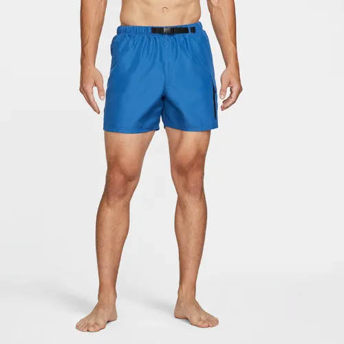 Nike Men's 13cm (approx.) Belted Packable Swimming Trunks - Blue - Polyester