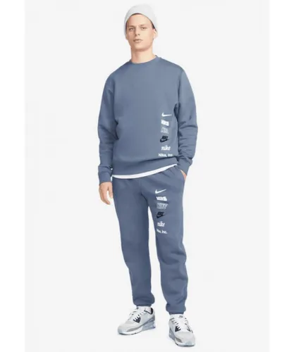 Nike Mens Club Fleece Plus Small Logo Tracksuit in Diffused Blue