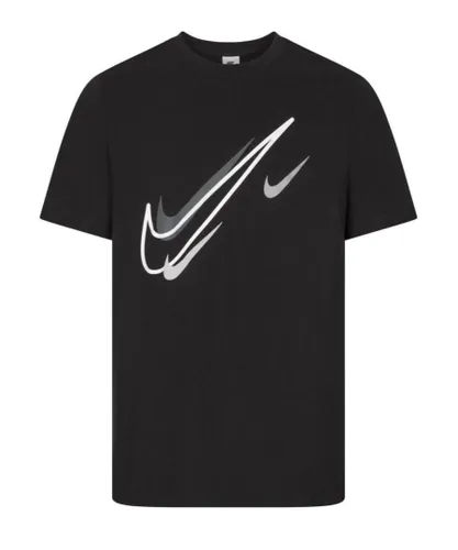 Nike Mens Court Swoosh Logo T Shirt in Black Jersey