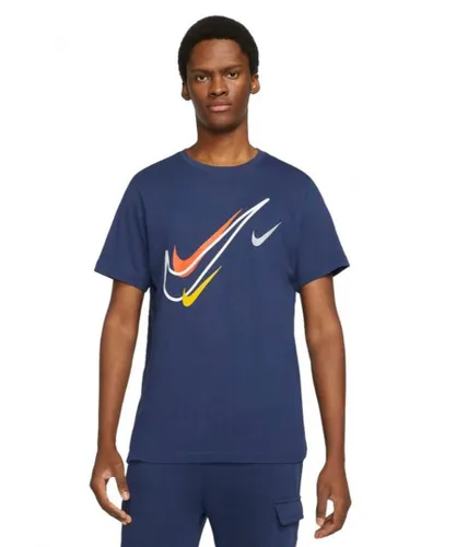 Nike Mens Court Swoosh Logo T Shirt in Navy Jersey
