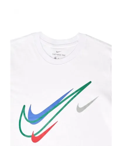 Nike Mens Court Swoosh Logo T Shirt in White Jersey