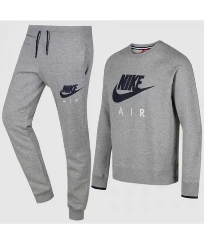 Nike Mens Crew Neck Tracksuit Grey Cotton