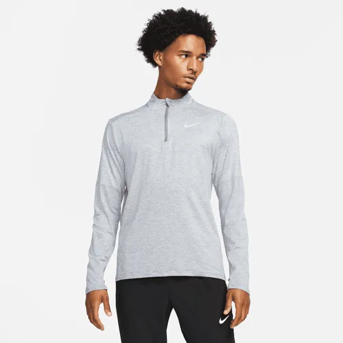 Nike Men's Dri-FIT 1/2-zip Running Top - Grey - Polyester