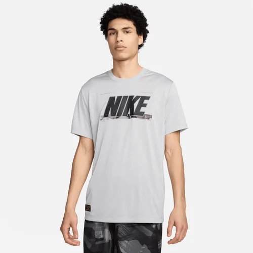Nike Men's Dri-FIT Fitness T-Shirt - Grey - Polyester