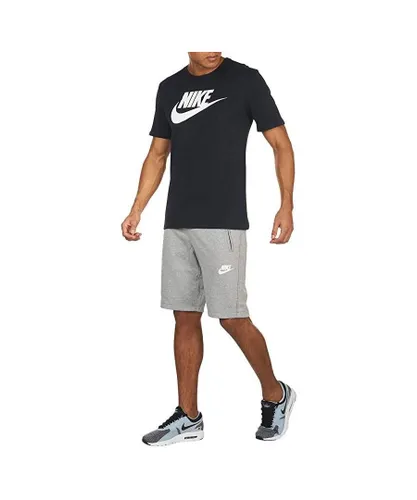 Nike Mens Fleece Shorts Grey With Zip Pockets Cotton