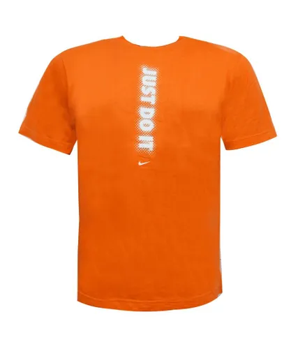 Nike Mens Just Do It T-Shirt Casual Graphic Top Orange 171925 843 Small Cotton