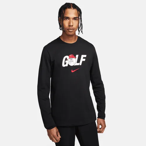 Nike Men's Long-Sleeve Golf T-Shirt - Black - Cotton