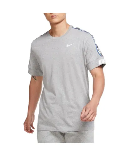 Nike Mens NSW Repeat T Shirt Grey Cotton