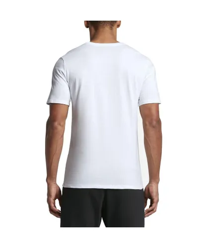 Nike Mens Sports Regular Fit T Shirt White/Black Cotton