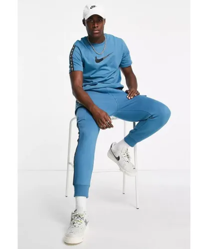 Nike Mens Sportswear Repeat T Shirt Club in Storm Blue Cotton