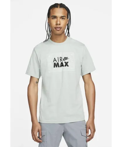 Nike Mens Sportswear Retro Air Max T-Shirt in Dusty Sage Grey Cotton