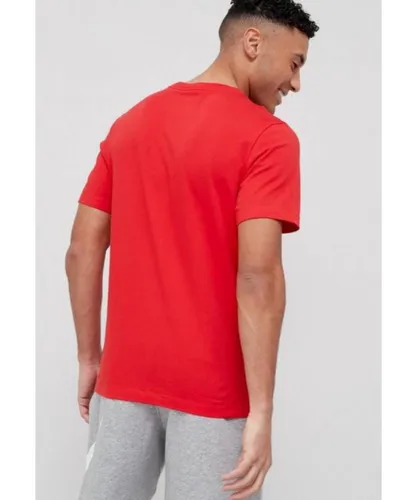 Nike Mens Sportswear T Shirt Club in Red Cotton
