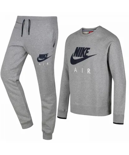 Nike Mens Tracksuit - Sweatshirt and Joggers in Grey Textile
