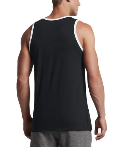 Nike Mens Vest With Large Swoosh Ace Logo In Black - Black/White Jersey
