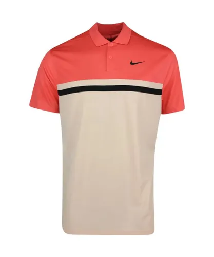 Nike Mens Victory Colour Block Dri-FIT Polo Shirt (Magic Ember/Artic Orange/Black) - Coral